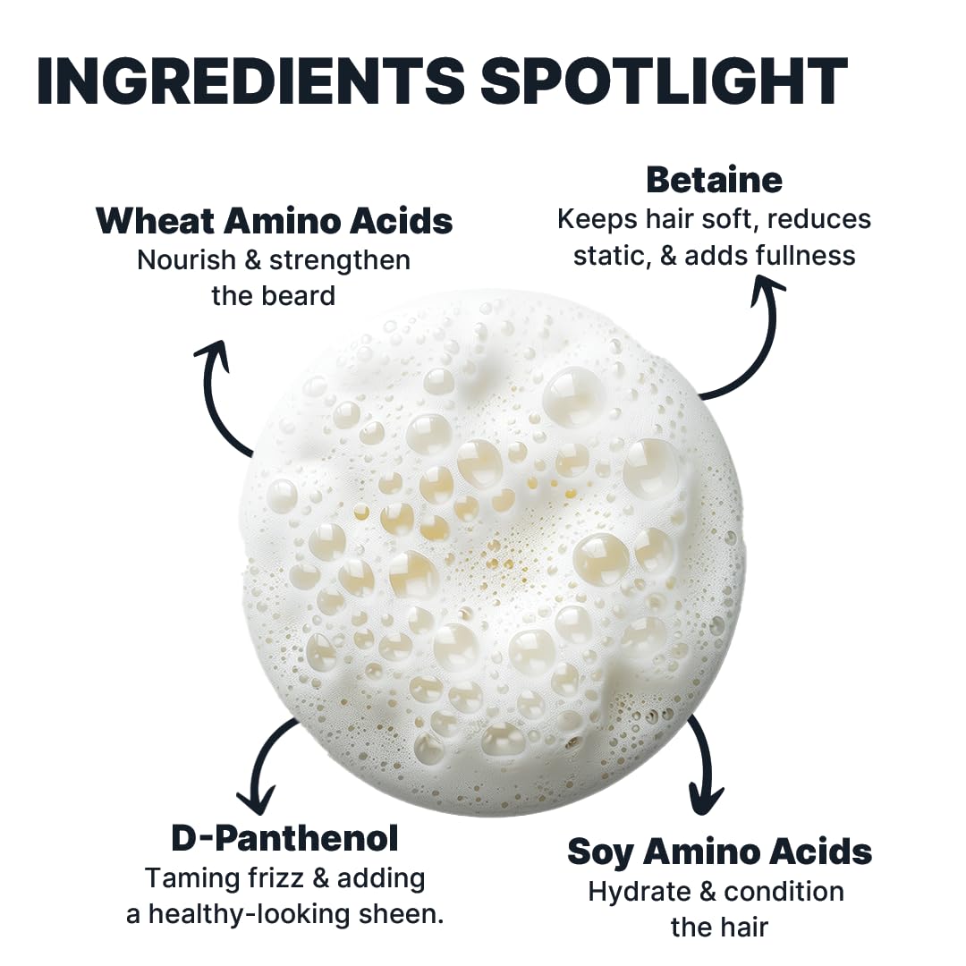 ALL MAN Beard Pro Shampoo & Conditioner, Remove Dirt, Oil, & Product buildup with Deep Hydration with Wheat Amino Acids & Betaine | 100ml