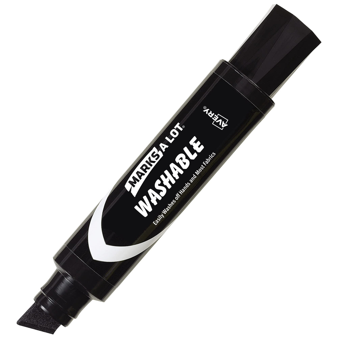 AVERY Marks A Lot Jumbo Washable Marker, Chisel Tip, 1 Black Marker, Great for Large Signs and Posters (24158) 1 Pack
