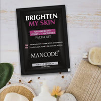 Mancode Brighten My Skin Facial Kit for Men - 2 x 58 G (Pack of 2) | Salon-Like Glowing Skin in 6 Easy Steps | Improves Texture | Instant Glow | Suitable for All Types