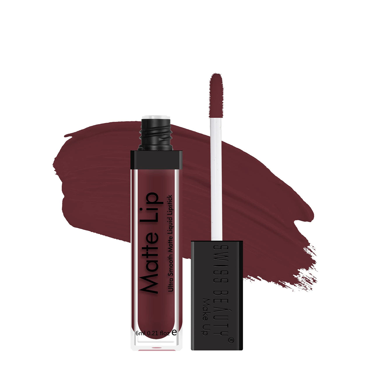 Swiss Beauty Ultra Smooth Matte Lip Liquid Lipstick, Smooth Lip Color, Weightless Finish, Silky Matte Finish, Shade- Grape Wine, 6ml