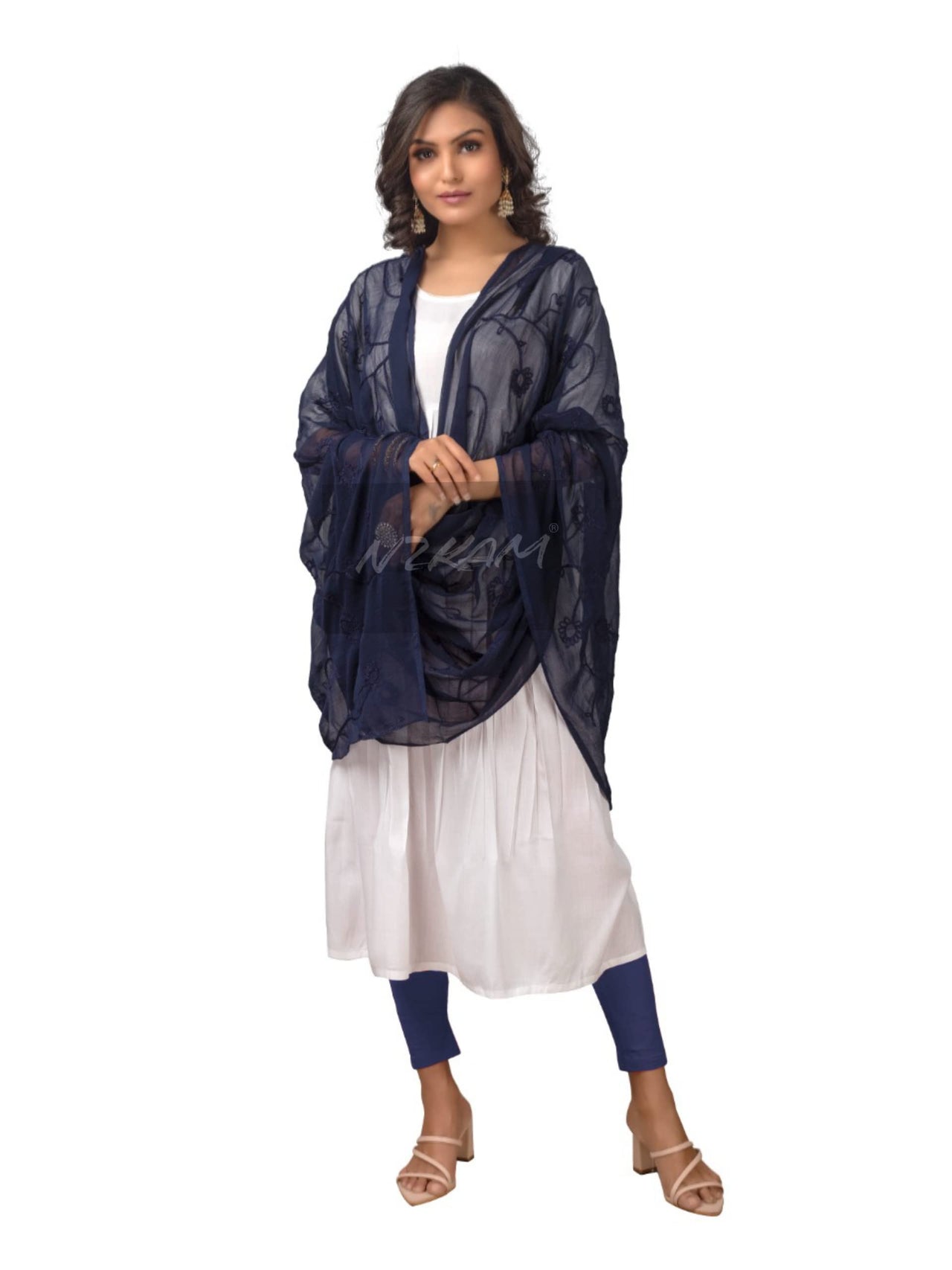 NZKAM Women's  Embroidery Chiffon Aari Work Dupatta | Ethinic Dupattas for Girls