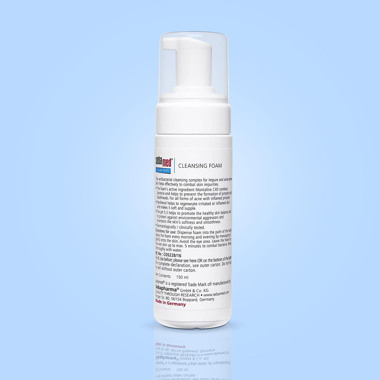 Sebamed Clear Face Cleansing Foam| pH 5.5 | Combats pimples with Montaline C40 | Deep pore cleansing | Dermatologically & clinically tested | 150ml