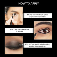 Star's Cosmetics Kohl Kajal Pencil, Black - Long-Lasting, Matte Finish, Highly Pigmented, Smudge-Proof, Waterproof, Lightweight, Soft & Natural Eyeliner, 30g (BLACK, Pack of 2)