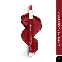 Seven Seas Color Stylo NonTransfer Matte Lipstick | Matte Finish Lip Crayon | Waterproof | Long Lasting | Lasts Up to 24 hours (Red Apple)