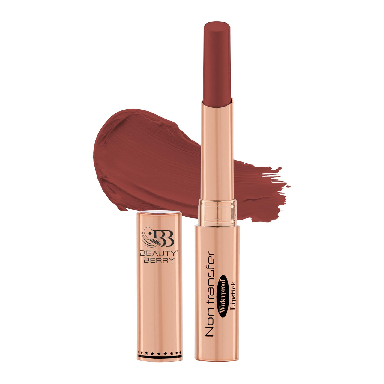 Beauty Berry Non Transfer Waterproof Lipstick, Long Lasting Smudge Proof Highly Pigmented Shades, (ROUGE-08, 1)