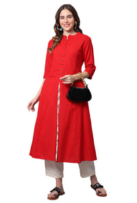 Pistaa's  Women Cotton Printed Cut Regular Kurta