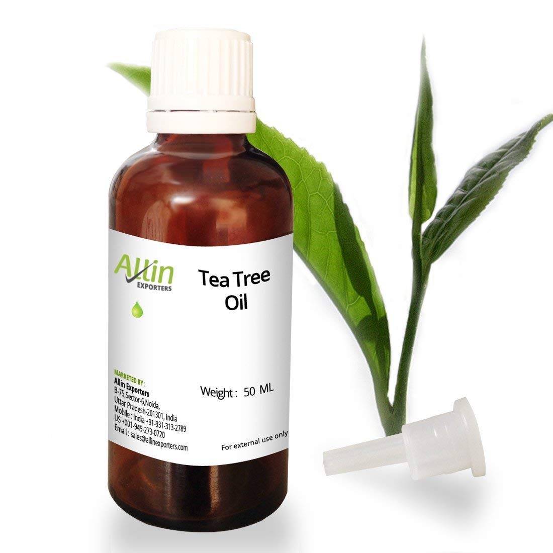 Allin Exporters Tea Tree Essential Oil Undiluted & Pure Aromatherapy Therapeutic Grade for Healthy Skin Hair & Face (50 ML)