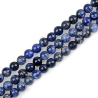 Bymitel 210pcs Natural Crystal Beads Stone Gemstone Round Energy Healing Loose Beads with Stretch Cord for Jewelry Making Bracelets Anklets (Blue Sodalite, 6mm 210pcs) Blue Sodalite
