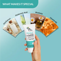 Fixderma Dewrav Gentle & Hydrating Face Wash with 6% Oats Extract, Hyaluronic Acid, Vitamin B5, Bisabolol | Soothes Irritated Skin | Provides Hydration | Face Cleanser For Sensitive, Dry to Normal Skin, 100Ml