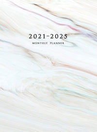 2021-2025 Monthly Planner Hardcover: Large Five Year Planner with Marble Cover