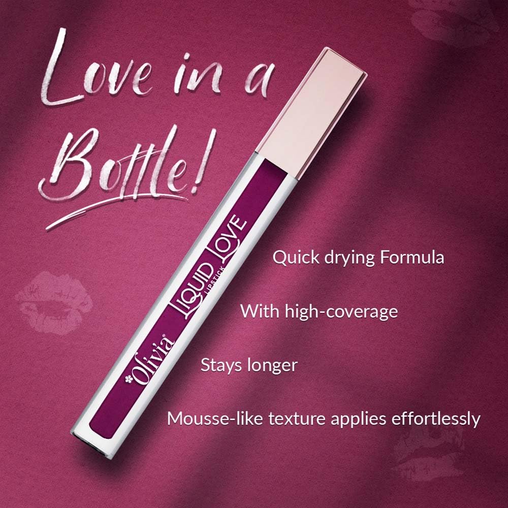 Oliva Liquid Lipstick, 12HR Long-lasting Matte Lipstick, Non Transfer, High Coverage, Water & Smudge Proof, Light Weight & Cruelty-Free - 2ml (Plum Pop 12)