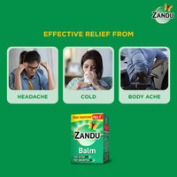 Zandu Balm, 25ml X Pack of 3, Ayurvedic balm for effective relief from Headache, Body Pain, Sprain and Cold