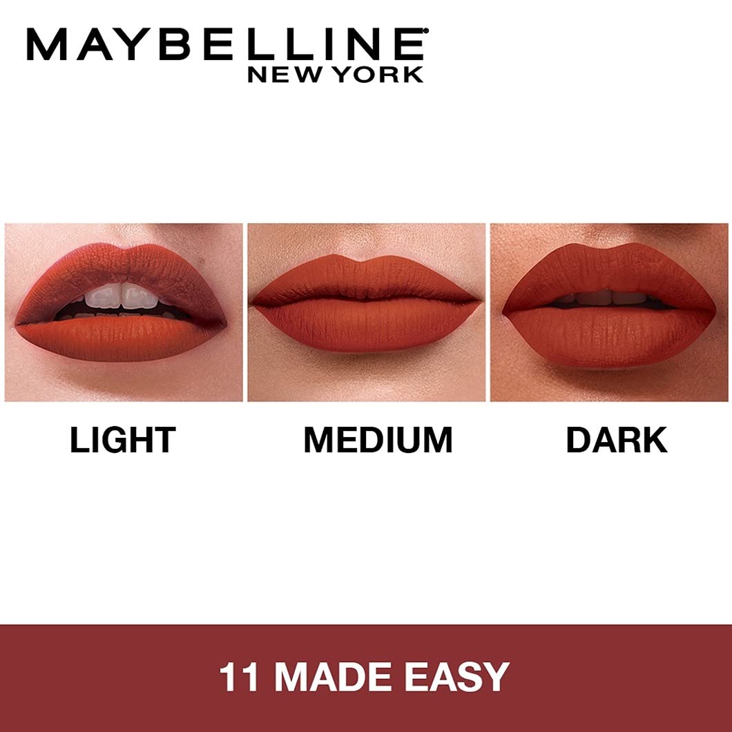 Maybelline New York Sensational Liquid Matte Lipstick 11, Made Easy + FREE Red Serenade Lipstick