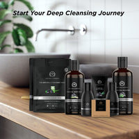 The Man Company Ultimate Charcoal Detan Kit With Elegant Gift Box | Charcoal Body Wash, Shampoo, Face Scrub, Face Wash, Soap, Sheet Mask*2, Cleansing Gel, | Gift Set For Him