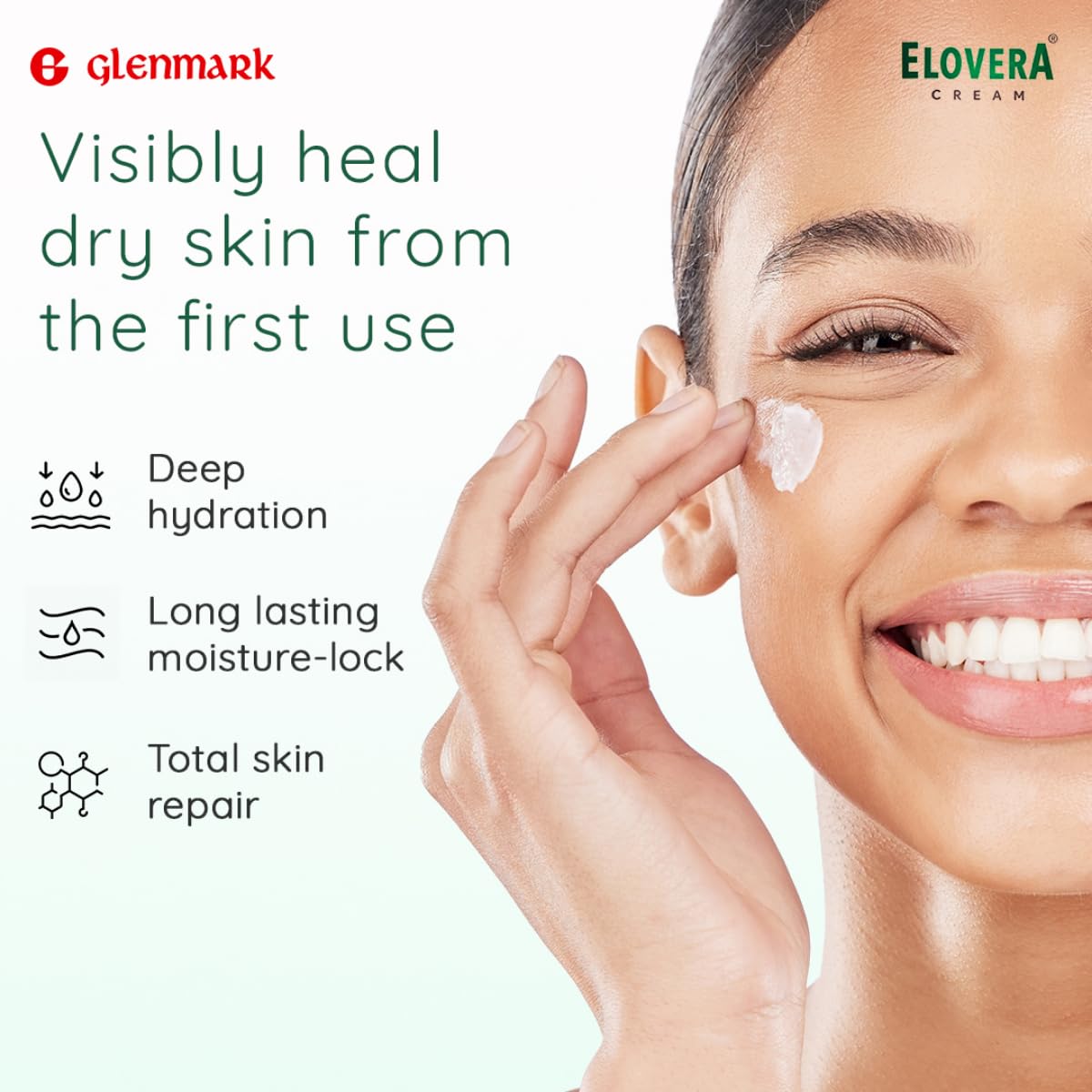 Elovera Moisturising Cream 75g | For Dry Skin | with Aloe Vera & Vitamin E | Protects, Nourishes and Repairs Skin | Paraben Free | Fragrance Free (Pack of 2)