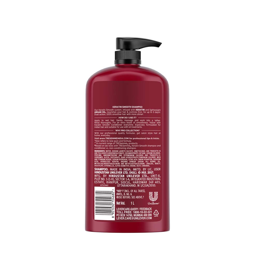Tresemme Smooth And Shine Conditioner, 190Ml & Keratin Smooth Shampoo, 1L