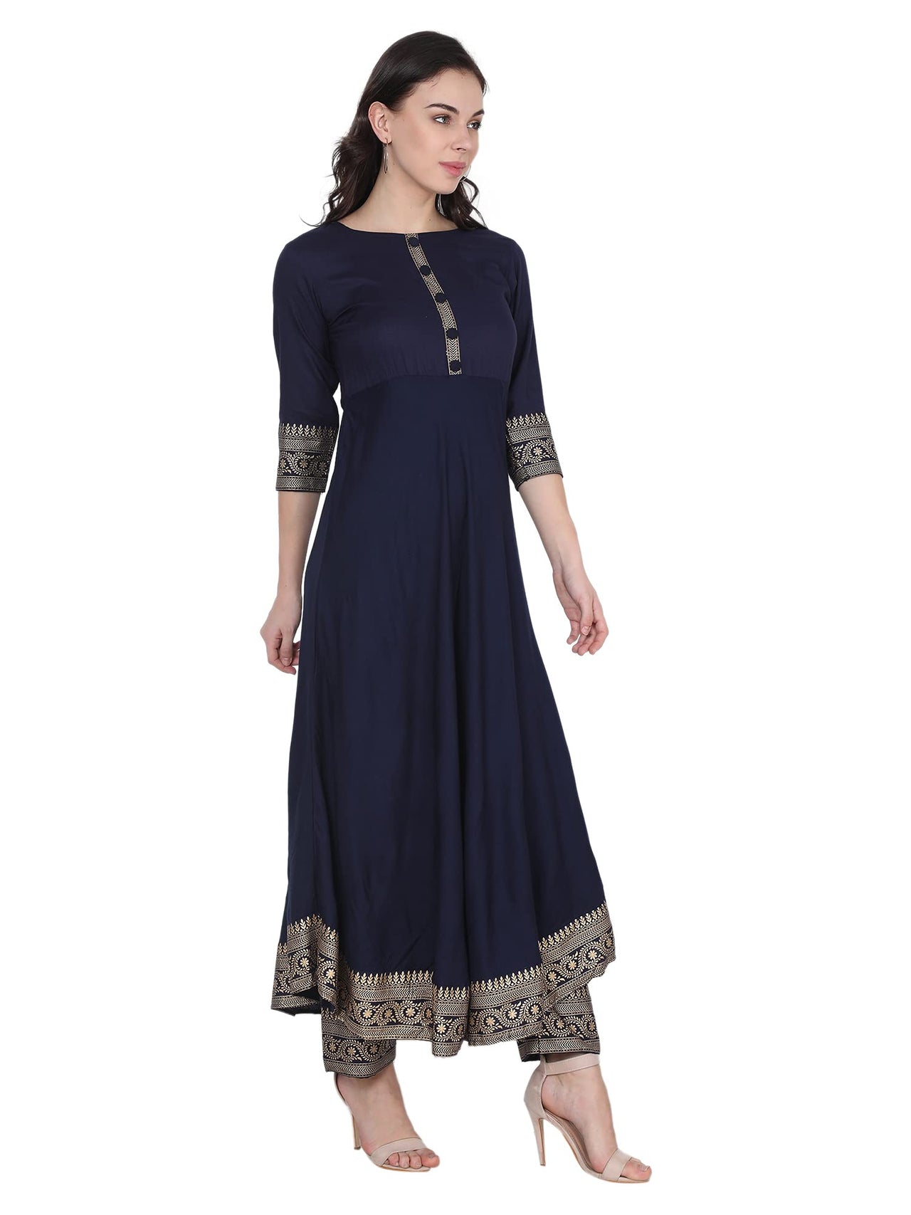 VASTRAMANIAA Women's  Rayon Kurta Palazzo Ethnic Set