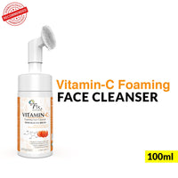 Fixderma 2% Vitamin C Face Wash, Foaming Face Cleanser with Brush, Face wash for Women & Men, Evens skin tone, Reduces fine lines & wrinkles, Exfoliates the skin - 100ml