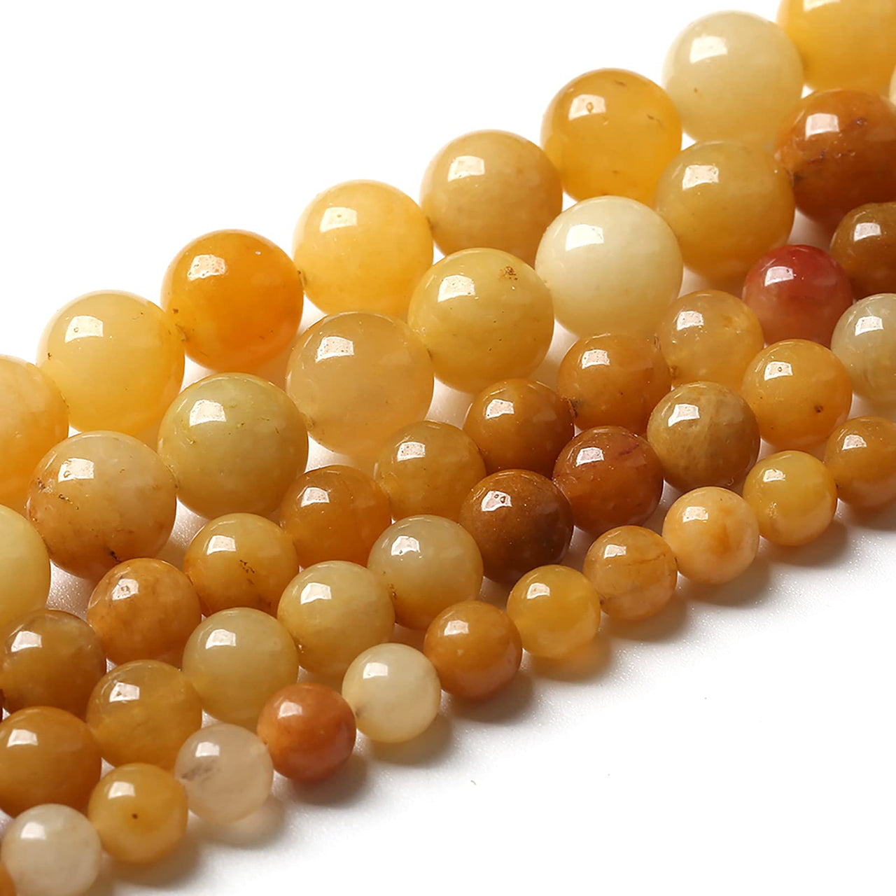 10mm 38pcs Natural Yellow Aventurine Jade Beads Round Loose Beads Energy Crystal Healing Power Gemstone for Jewelry Making DIY Bracelet 15 Inch Yellow Aventurine Jades 10mm