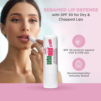 SebaMed Lip Defense Lip Balm With Spf 30 + Vit E | Regenerates Dry, Chapped Lips | Intensive Care With Vit E, Jojoba Oil & Chamomile |Clinically Tested | For Men & Women, 4.8 Gm, White