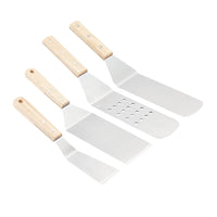 Basics 4-Piece Stainless Steel Barbeque Flat Griddle Spatula Set, Silver