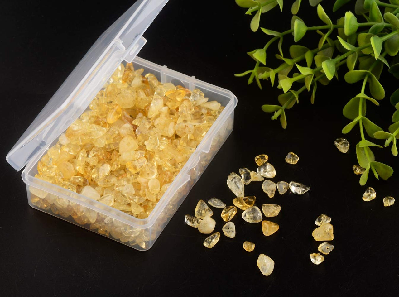 Natural Chip Stone Beads Citrine 5-8mm About 400 Pieces Irregular Gemstones Healing Crystal Loose Rocks Bead Hole Drilled DIY for Bracelet Jewelry Making Crafting (5-8mm, Citrine)