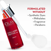 Olay Face Serum | Clear and Even Skin | Fights Dullness and Provides Radiant Glow| Normal, Oily, Dry, Combination Skin | Paraben and Sulphate Free (30ml, Collagen Peptide 24)