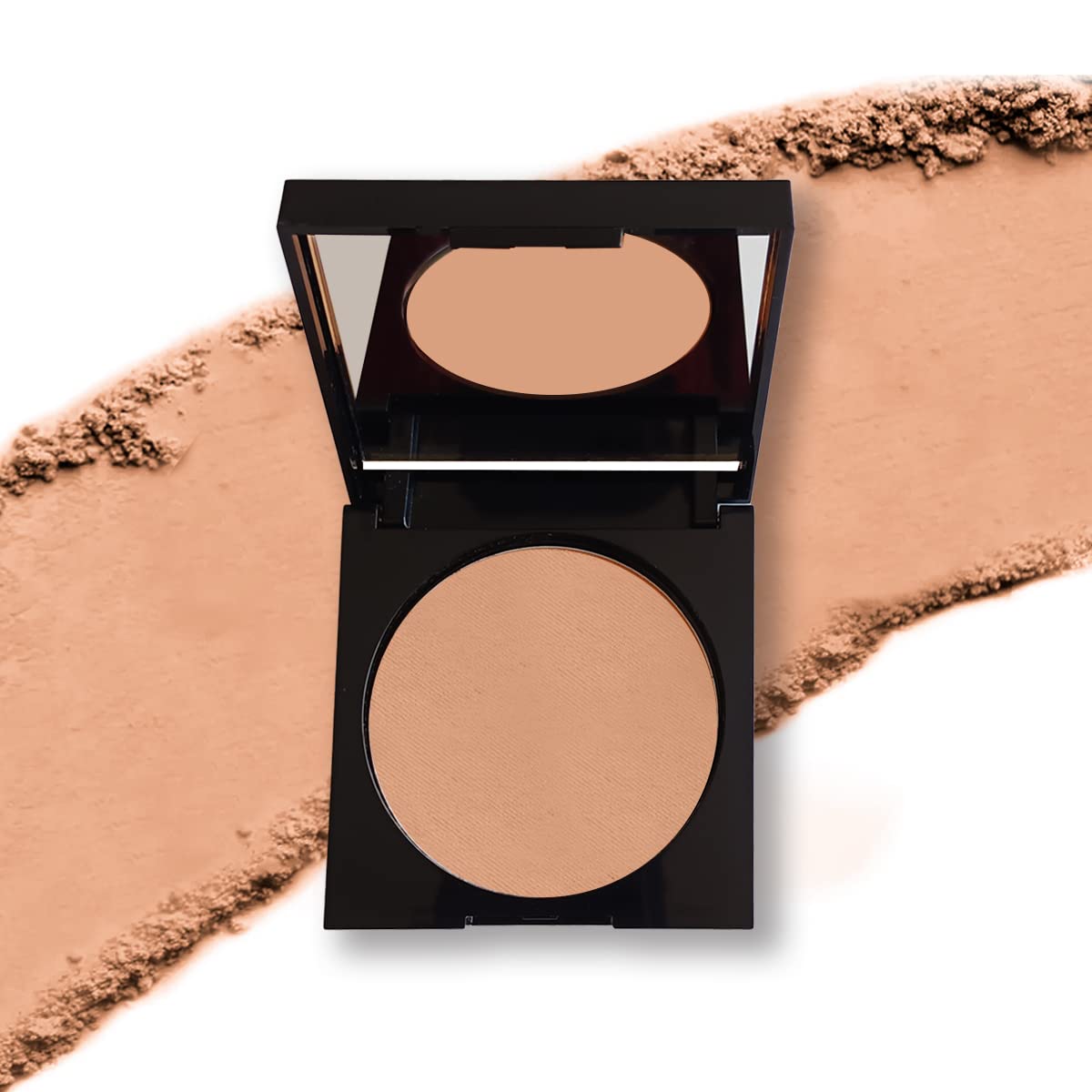 FLiCKA Candid Compact Powder For Velvet Matte Finish, Long-Lasting, Smooth Finish| Absorbs Oil, Waterproof Formula, Prevents Creasing| 03 Caramel, 9g