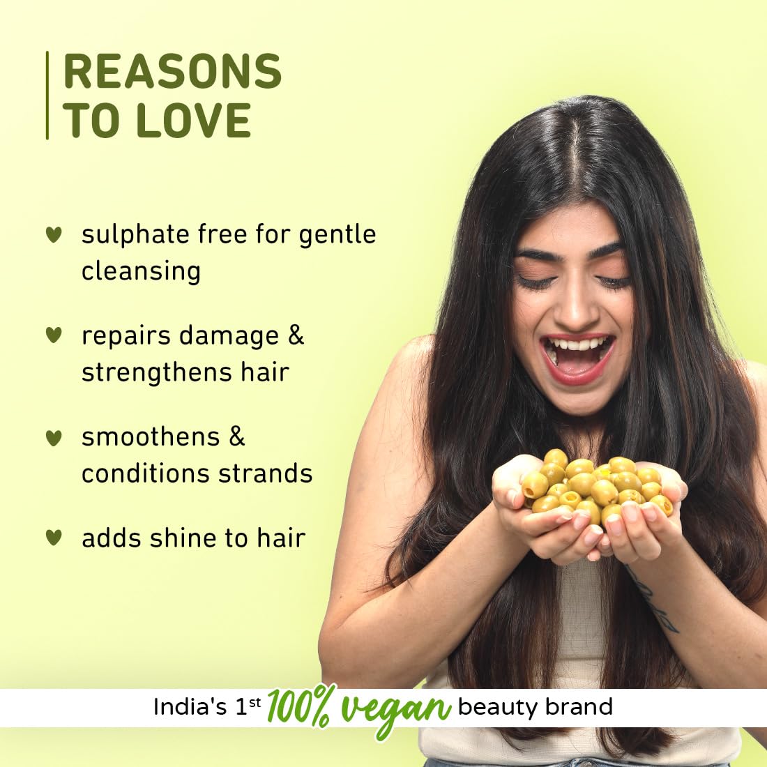 Plum Olive & Plant Keratin Damage Repair Shampoo | Sulphate-Free Shampoo | With Olive Oil, Plant Keratin, Macadamia Oil | Strengthens & Smoothens Hair, Conditions & Adds Shine to Hair | For Damaged, Salon-Treated Hair | 250 ml