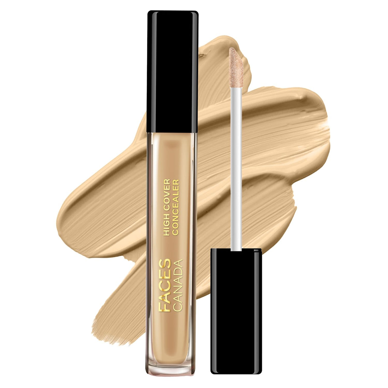 FACESCANADA High Cover Concealer - Sand Beige 01|High Coverage Liquid Concealer|Blends Easily|Natural Finish|Covers Spots, Dark Circles|With Shea Butter & Vitamin E For All Skin Type - 4 Ml