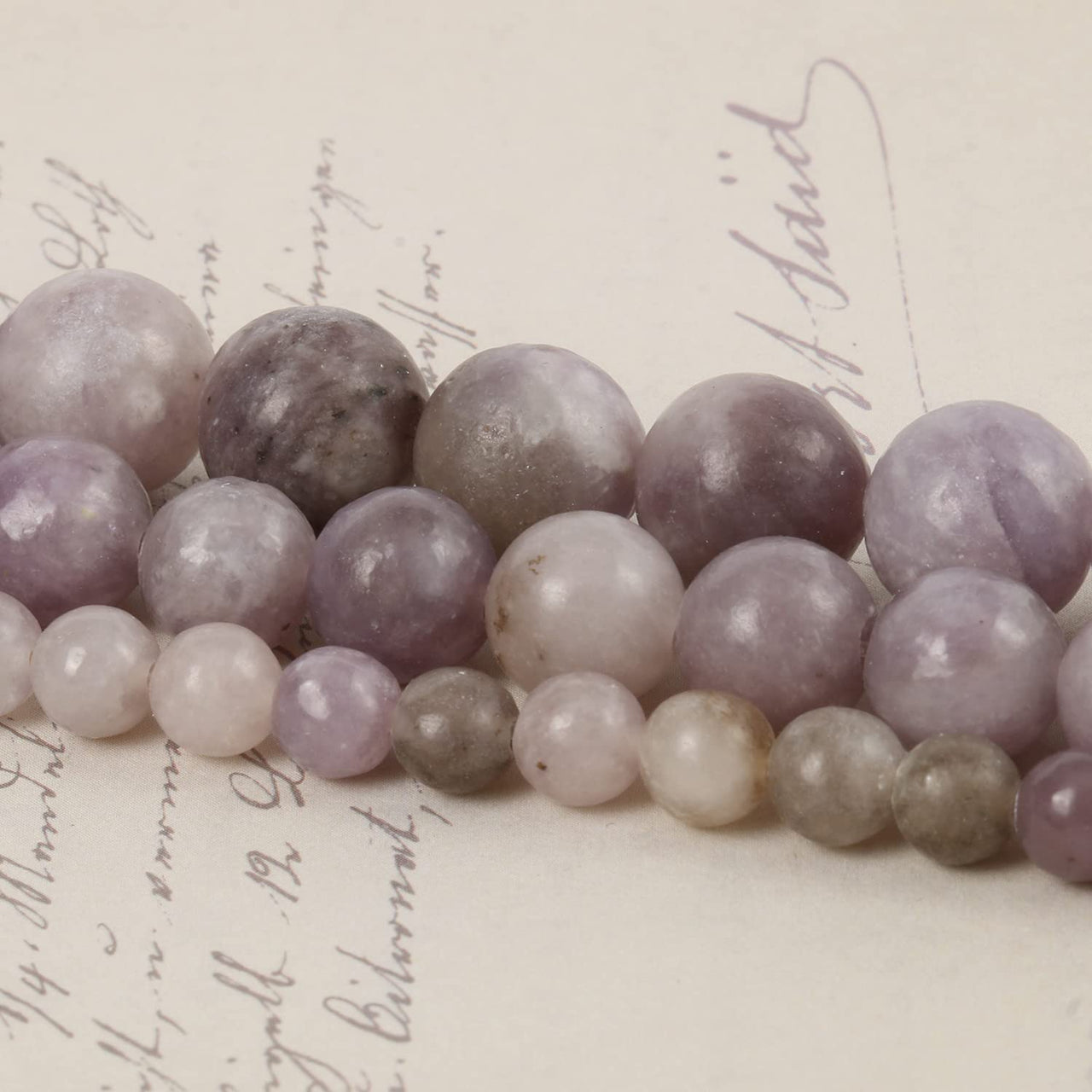 35pcs 10mm Natural Stone Beads Lilac Beads Energy Crystal Healing Power Gemstone for Jewelry Making, DIY Bracelet Necklace