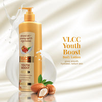 VLCC Youth Boost Body Lotion SPF 25 PA+++ - 400ml | Body Lotion with UV Protection | For Wrinkle Free, Smooth & Soft Skin | Almond Oil, Ginseng & Shea Butter For Radiant Skin | Paraben Free