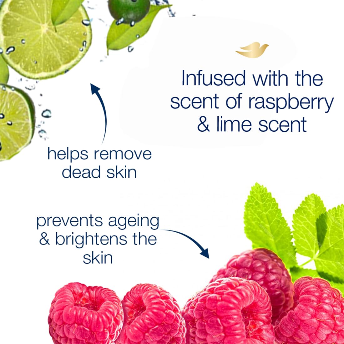 Dove Renewing Raspberry Body Wash with Lime for Renewed Skin, Refreshing Scent, 1L