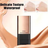 Luxenwell 2 In 1- Luxury Flawless Eraser Foundation Stick | Korean Hydrating Lightweight Foundation Stick with Brush | Waterproof Thin and Cover Blemishes for All Skin Types | 1Pcs