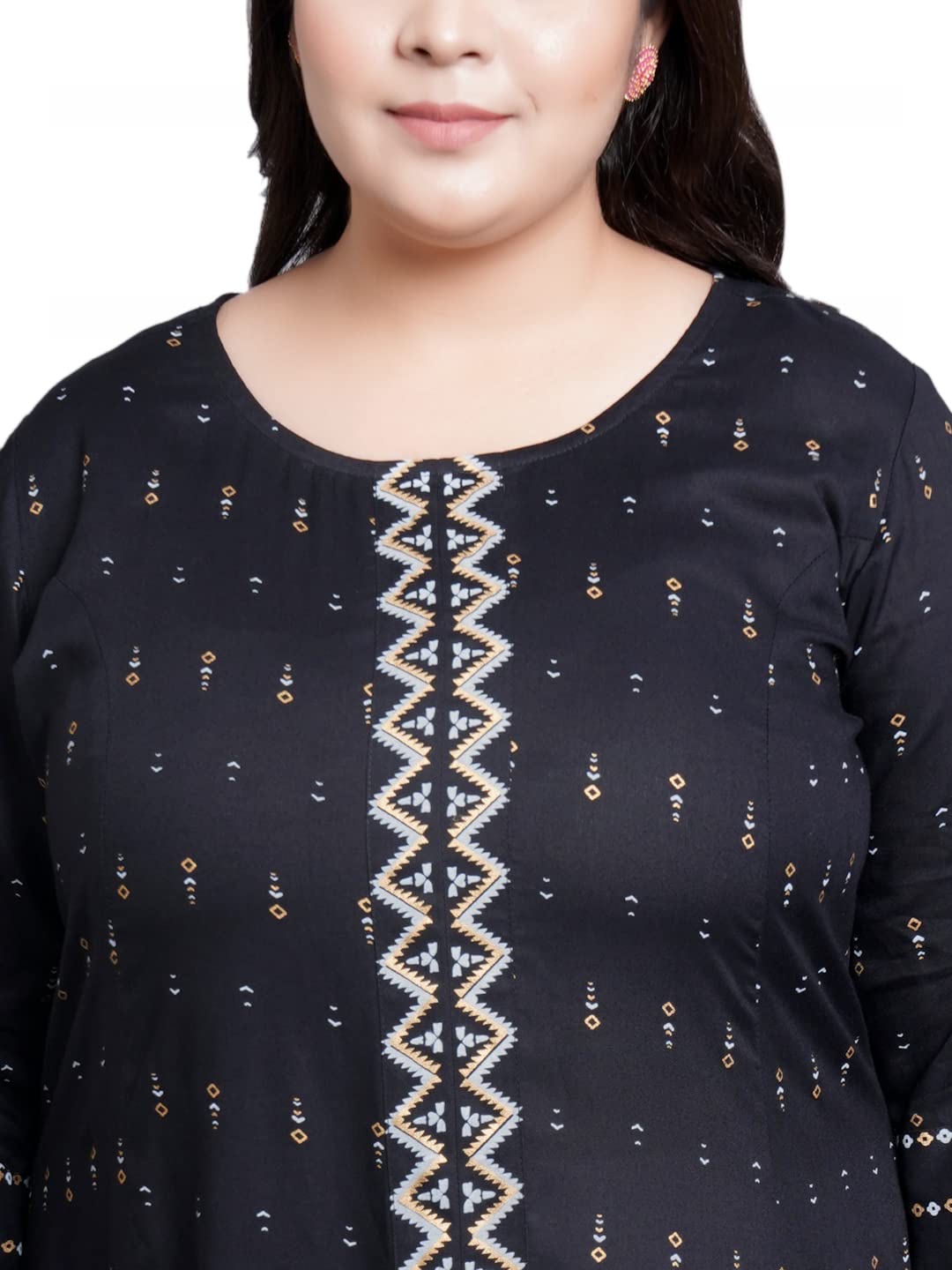 Yash Gallery Women's  Rayon Geometric Printed Anarkali Kurta for Women