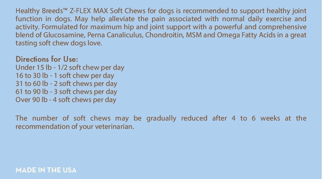Healthy Breeds Treeing Walker Coonhound Z-Flex Max Hip and Joint Soft Chews 50 Count 50 Ct
