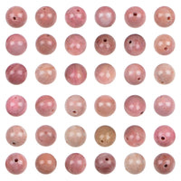 Bymitel 140Pcs Natural Crystal Beads Stone Gemstone Round Energy Healing Loose Beads with Stretch Cord for Jewelry Making Bracelets Anklets (Rhodochrosite, 8mm 140pcs) Rhodochrosite