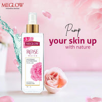 Meglow Pure & Natural Rose Water Spray for Face(Pack of 2)-100ml,Face Mist for Glowing Skin|Gulab Jal For Skin|Face toner|Makeup Remover|Alcohol & Paraben Free| Tighten the Open Pores-for Men & Women