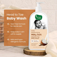 Mother Sparsh Milky Soft Head to Toe Baby Wash & Baby Shampoo-400ml with Milk Protein & Shea Butter |Ph balanced & Paraben free 2 in 1 Natural Baby Body Wash