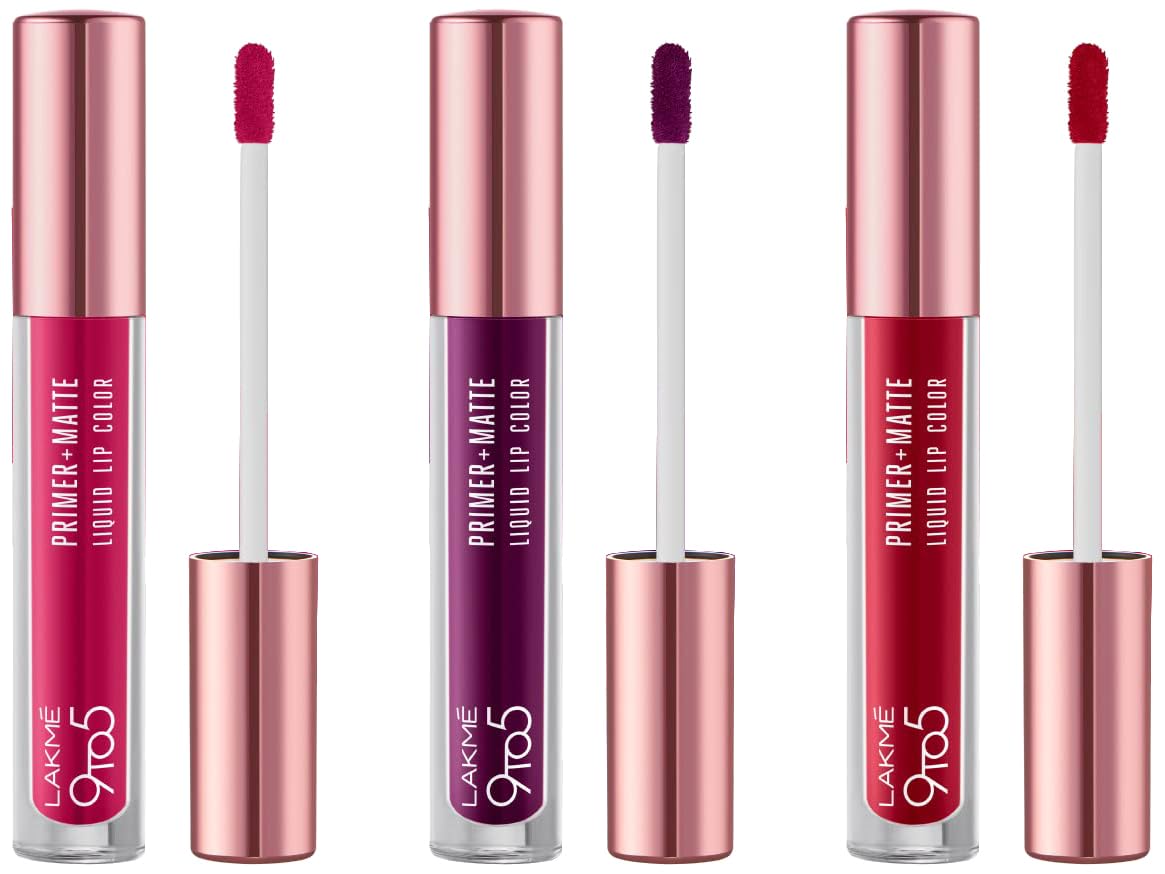 Lakmé 9to5 Primer + Matte Liquid Lip Color MP2 Power Pink