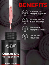 Beardo Onion Oil Concentrate, 25 ml | Onion Hair Oil for Hair Growth | Red Onion Hair Oil & Sunflower Oil | Natural | Non-sticky | Controls Hairfall & strengthen roots