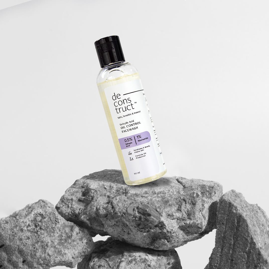 Deconstruct Salicylic Acid Oil Control Face Wash | 0.5% Salicylic Acid + 1% Niacinamide | For Oily, Acne & Pimple Prone Skin | Acne Reducing Face Wash | Oil Control | 100ml