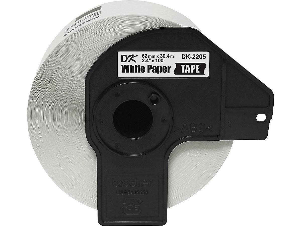 Brother Genuine, DK-2205 Continuous Paper Label Roll, Cut-to-Length Label, 2.4” x 100 Feet, (1) Roll Per Box 1 Roll