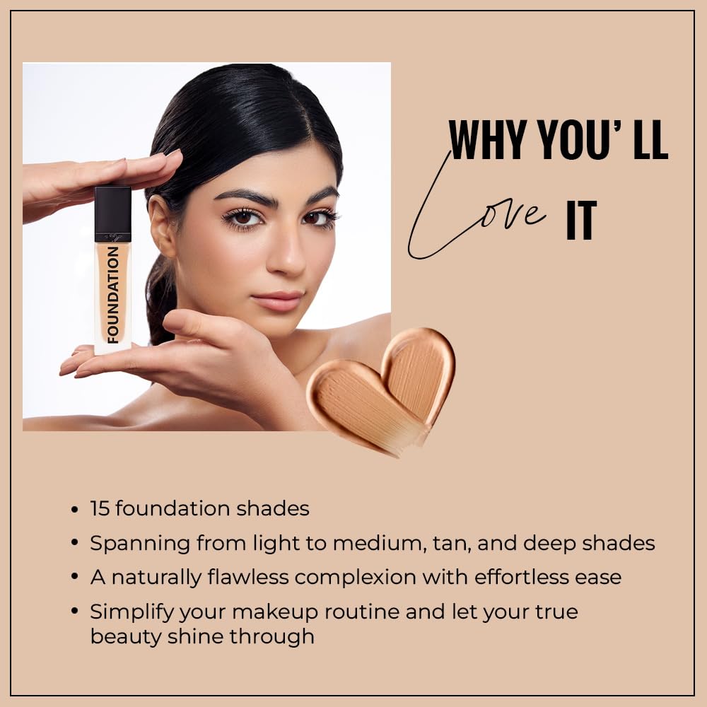 Forever52 Daily Life Coverup Foundation For All Skin Type | Natural Matte Finish, Long-Lasting Full Coverage Liquid Foundation(Olive - 30.1, 30Ml)