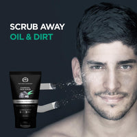 The Man Company Charcoal Face Scrub with Face Wash for Deep-Cleanse Pores, Exfoliation, Anti- Acne, Blackhead Remover, Brightens Skin
