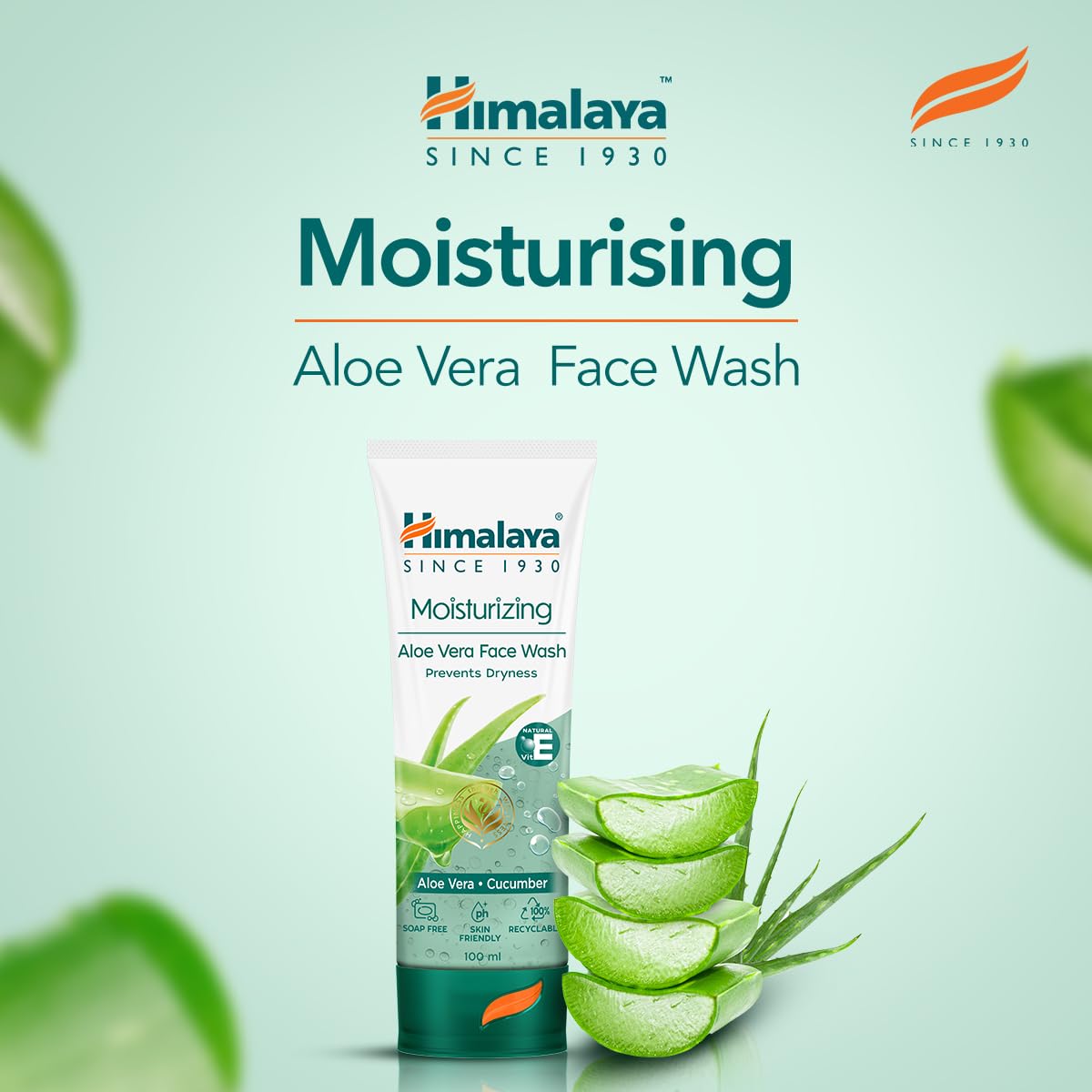 Himalaya Moisturizing Aloe Vera Face Wash, 200ml And Himalaya Herbals Moisturizing Aloe Vera Face Wash Cream, 50ml