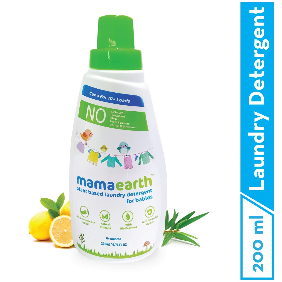 Mamaearth Easy Tummy Roll On for Digestion & Colic Relief with Hing & Fennel 40Ml & Mamaearth's Plant Based Baby Laundry Liquid Detergent, with Bio-Enzymes and Neem Extracts, 200ml