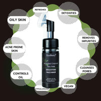 EcoBerry Activated Charcoal Teatree Face Wash | For Acne Prone, Oily Skin, Detoxifies Skin, Organic, Non Comedogenic, Paraben Free, Chemical Free, Cruelty Free, Mineral Oil Free, Preservative Free, Vegan