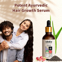 Vedix Hair Serum, Vithan Pro Hair Growth Serum, Customized Ayurvedic Hair Serum For Unisex, With Aloe & Bakuchi, Repair Damaged Hair, 40 Ml, Pack of 1