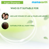 Mamaearth Argan Shampoo with Argan and Apple Cider Vinegar for Frizz-free and Stronger Hair | Reduces Split Ends & Frizz | Repairs Damaged Hair | For Men & Women | 250 ml